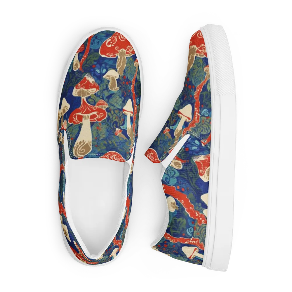 Scarlet Spore Garden on Men's Slip-On Canvas Shoes — Front