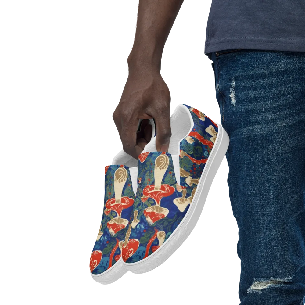 Scarlet Spore Garden on Men's Slip-On Canvas Shoes — Left Front