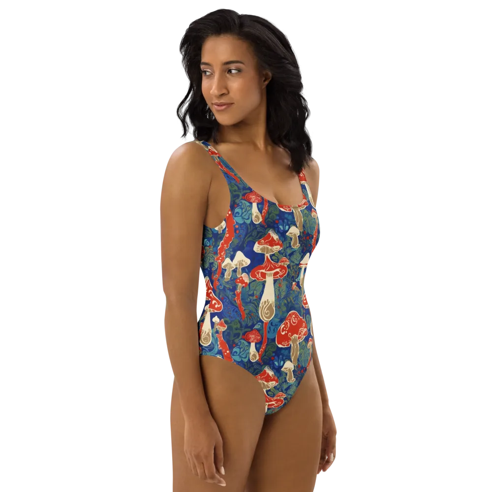 Scarlet Spore Garden on One-Piece Swimsuit — Right