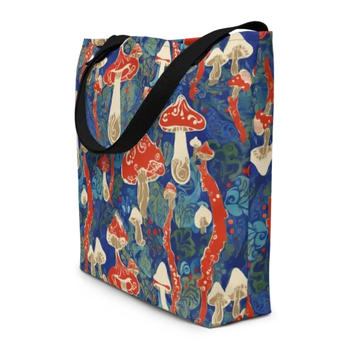 Scarlet Spore Garden on a Large Tote Bag W/ Pocket