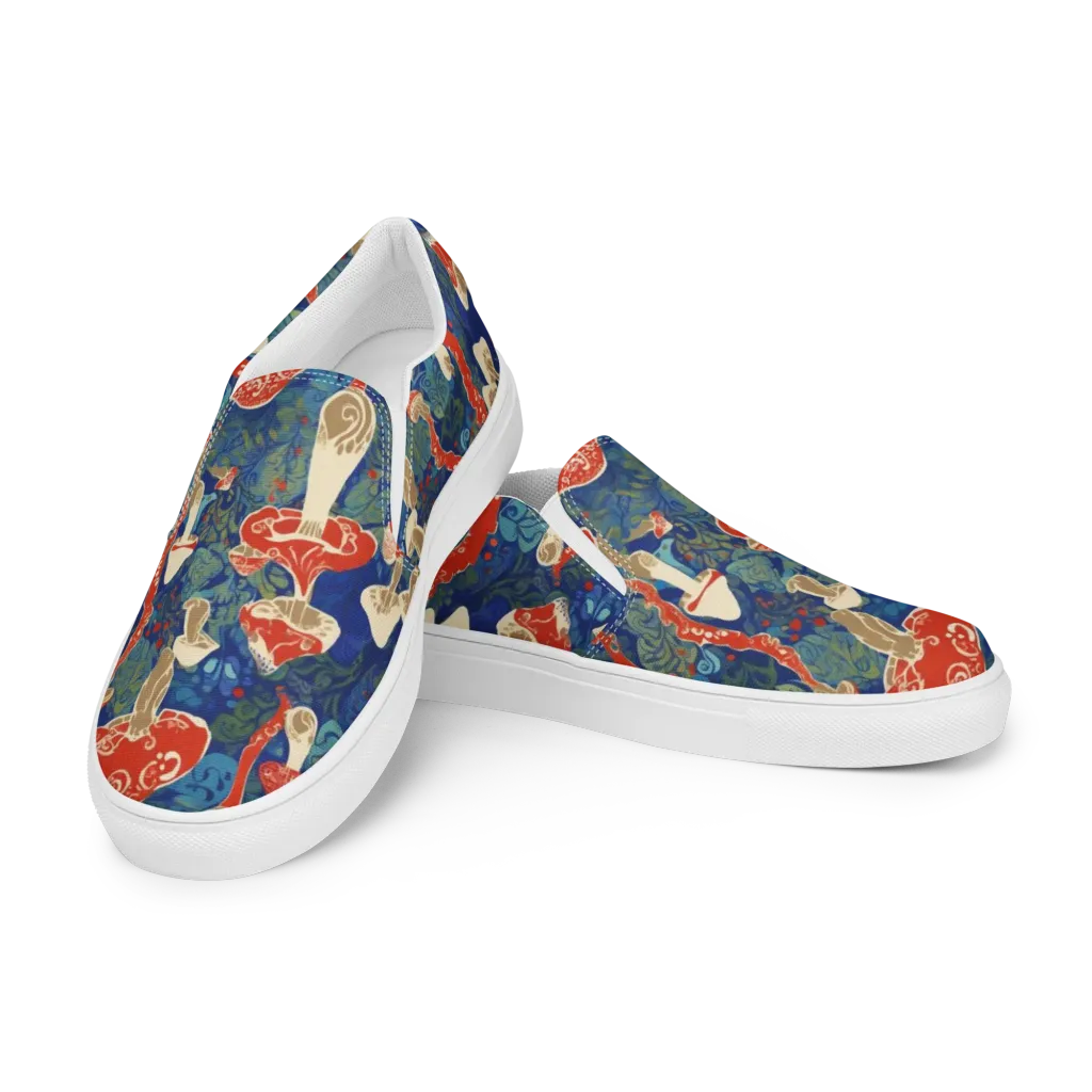Scarlet Spore Garden on Women's Slip-On Canvas Shoes — Left Front
