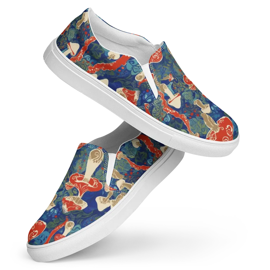 Scarlet Spore Garden on Women's Slip-On Canvas Shoes — Front