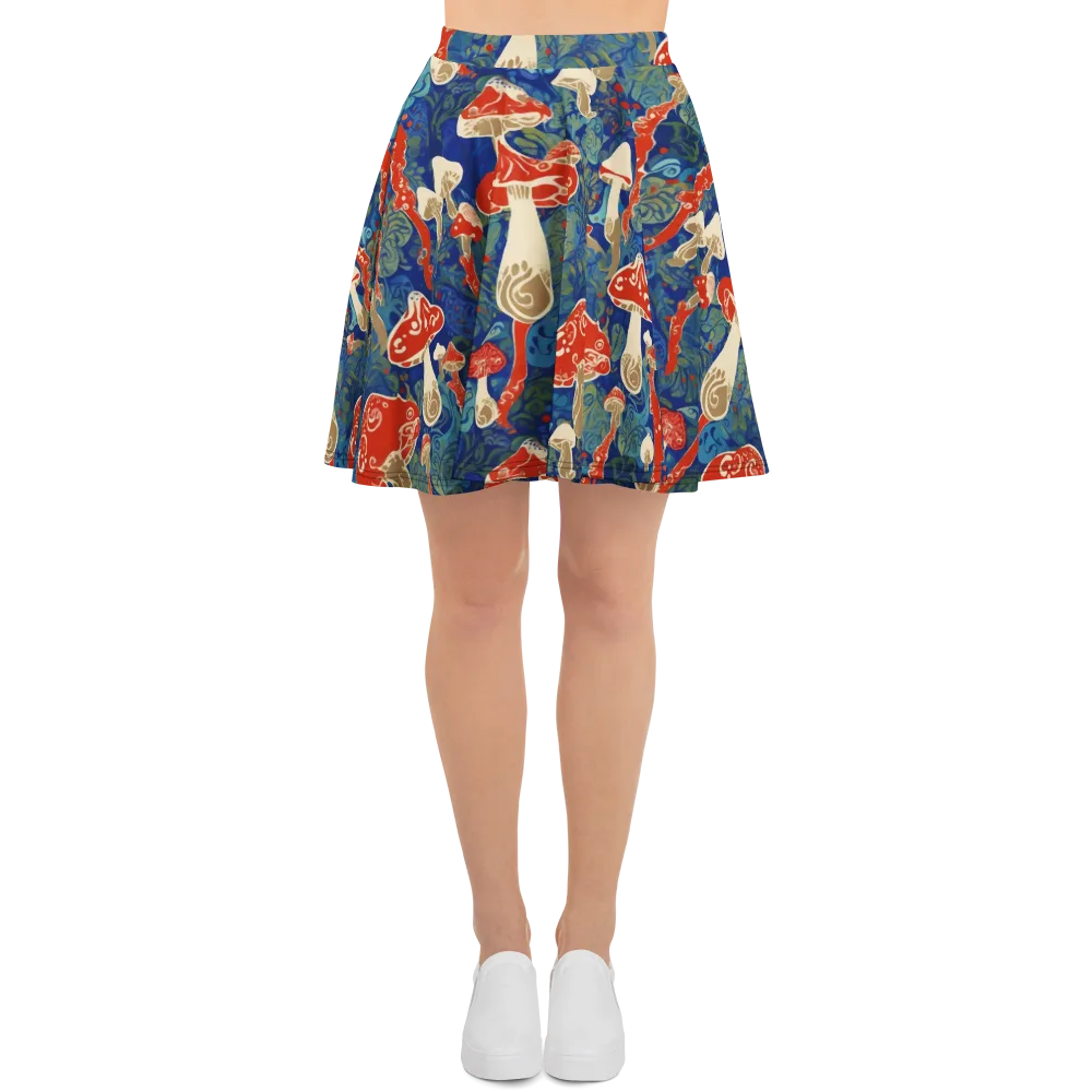 Scarlet Spore Garden on Skater Skirt — Front