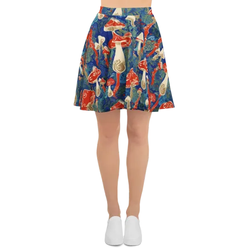 Scarlet Spore Garden on a Skater Skirt
