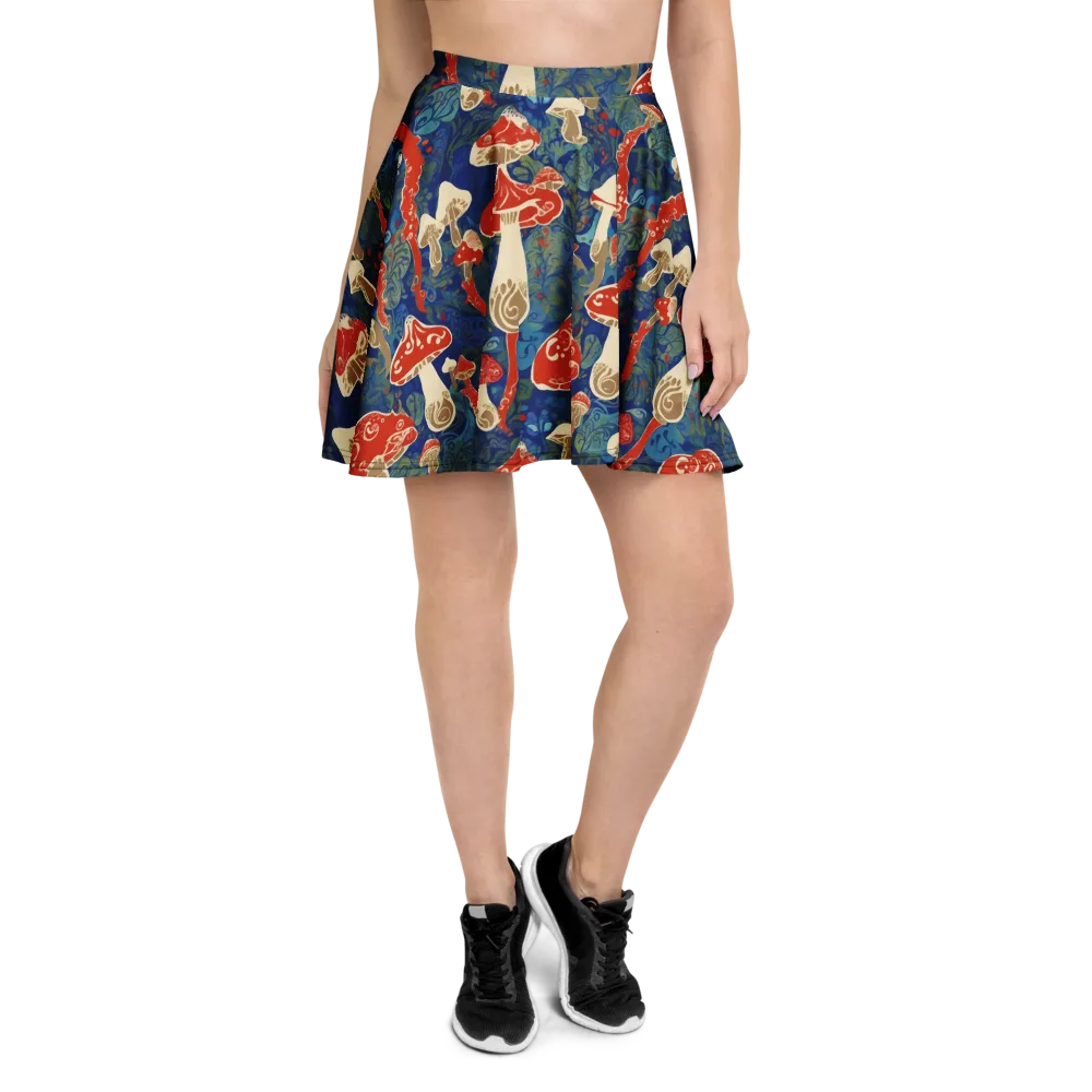 Scarlet Spore Garden on Skater Skirt — Front