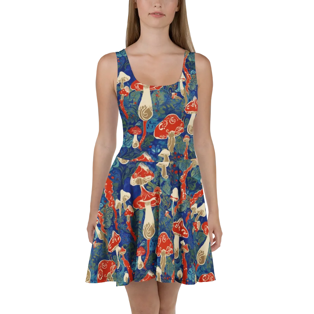 Scarlet Spore Garden on Skater Dress — Front