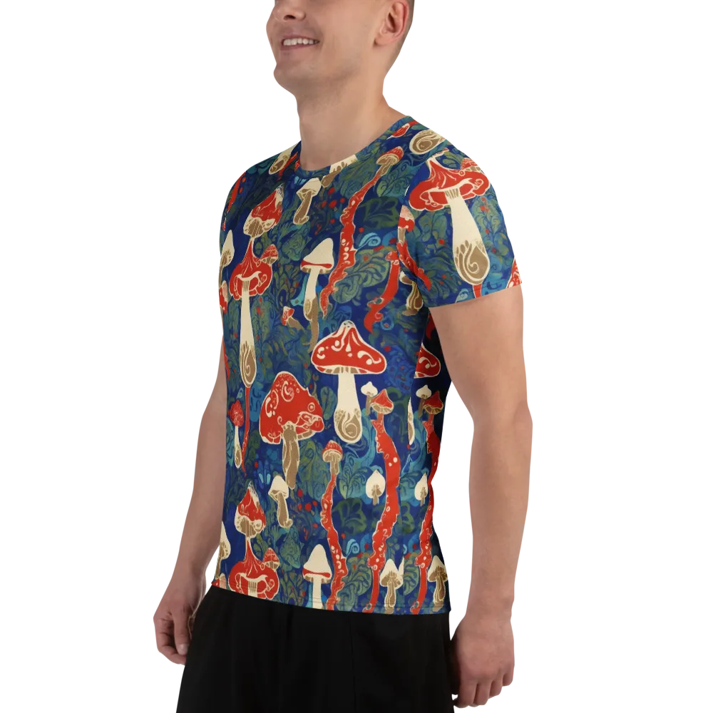 Scarlet Spore Garden on Men's Athletic T-Shirt — Left