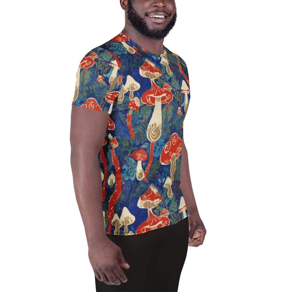 Scarlet Spore Garden on Men's Athletic T-Shirt — Right