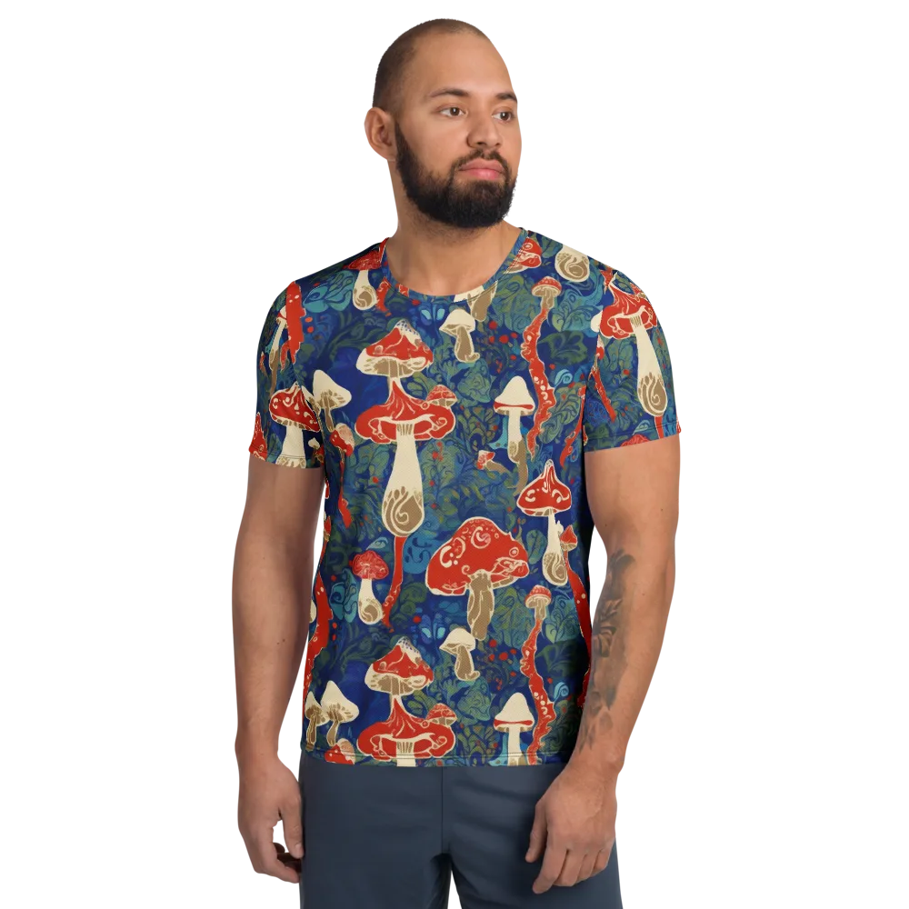 Scarlet Spore Garden on Men's Athletic T-Shirt — Front