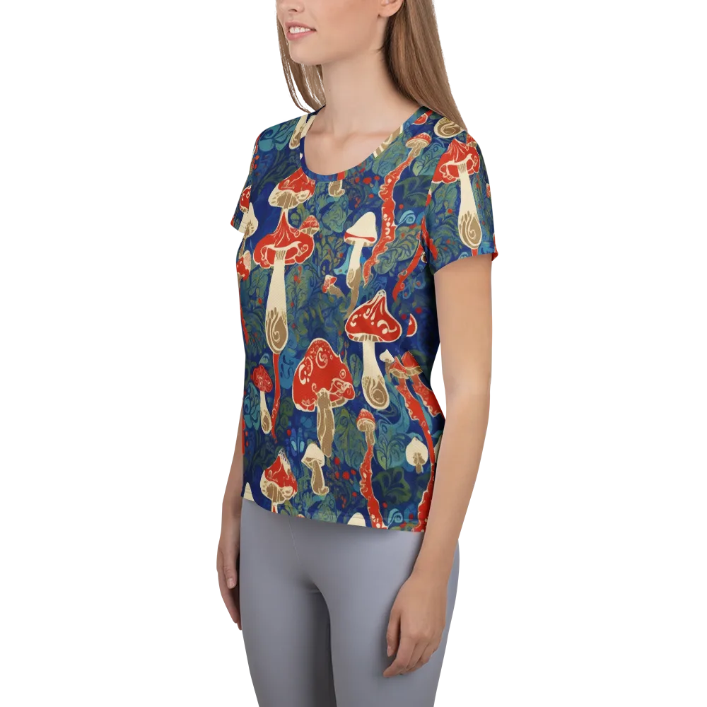 Scarlet Spore Garden on Women's Athletic T-Shirt — Left