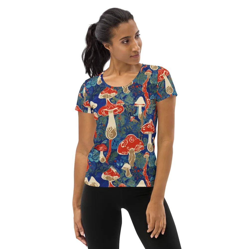 Scarlet Spore Garden on Women's Athletic T-Shirt — Front