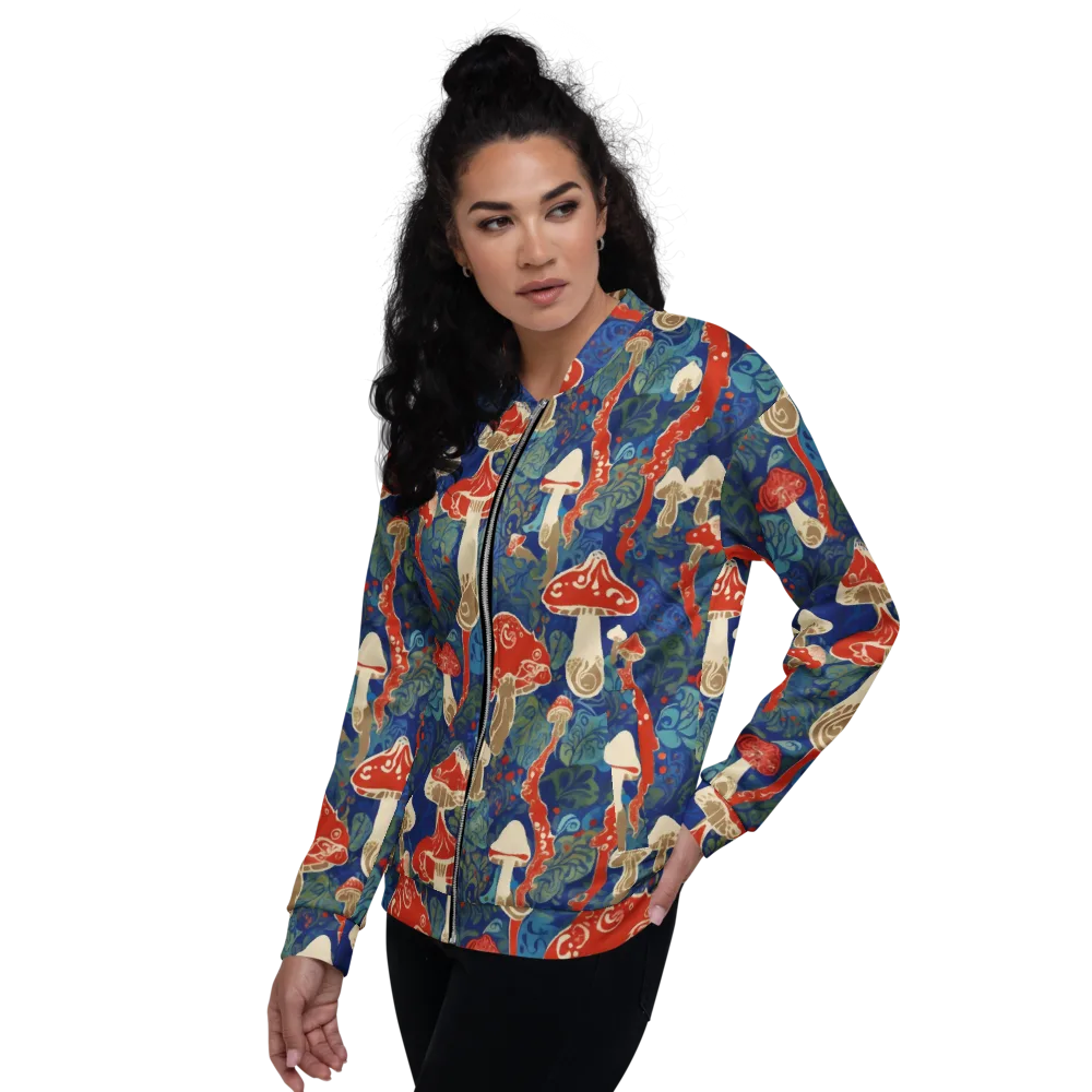 Scarlet Spore Garden on Bomber Jacket — Left