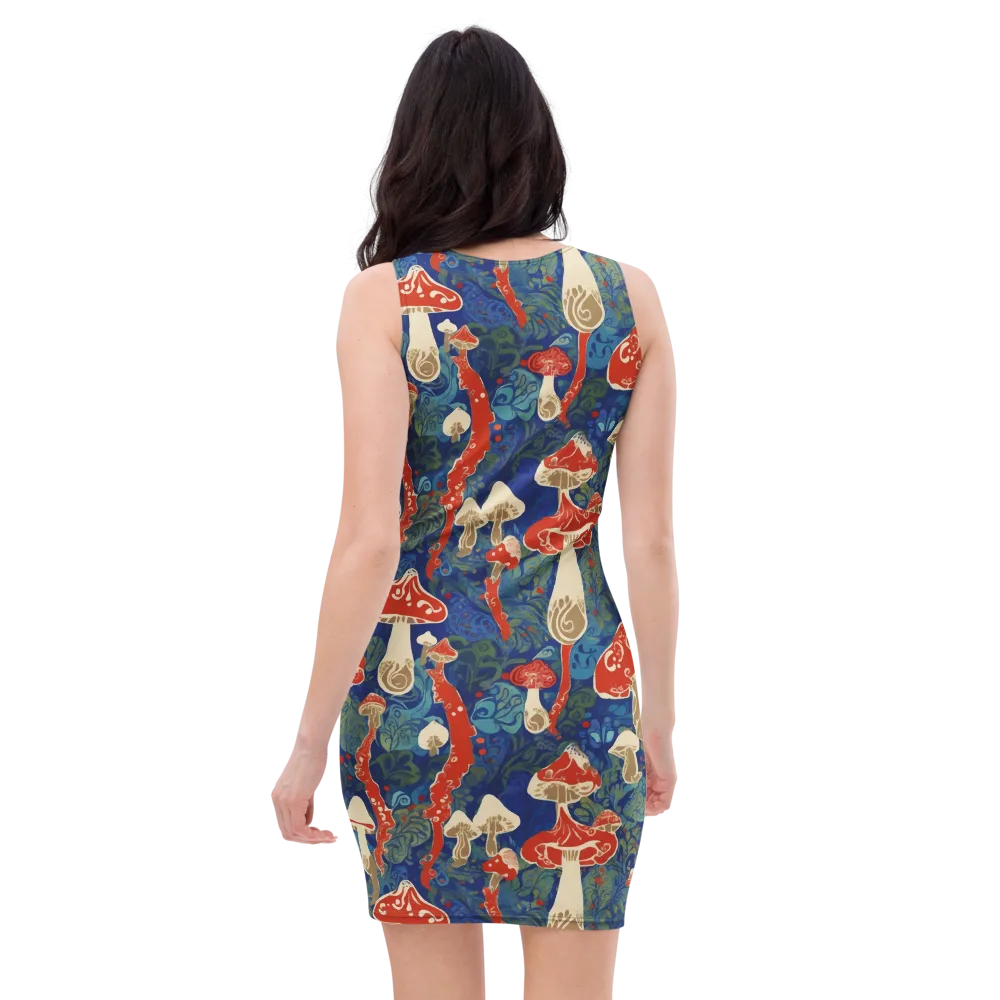 Scarlet Spore Garden on Bodycon Dress — Back