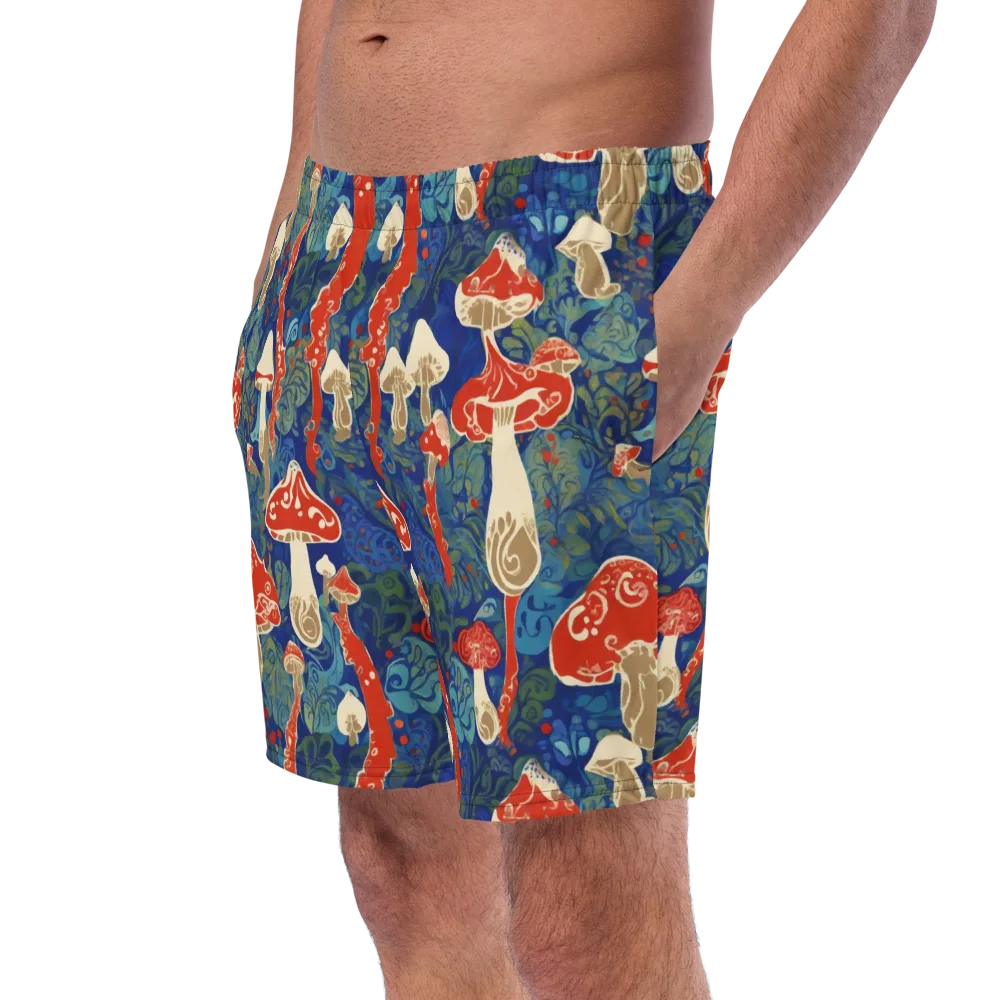 Scarlet Spore Garden on Swim Trunks — Left Front