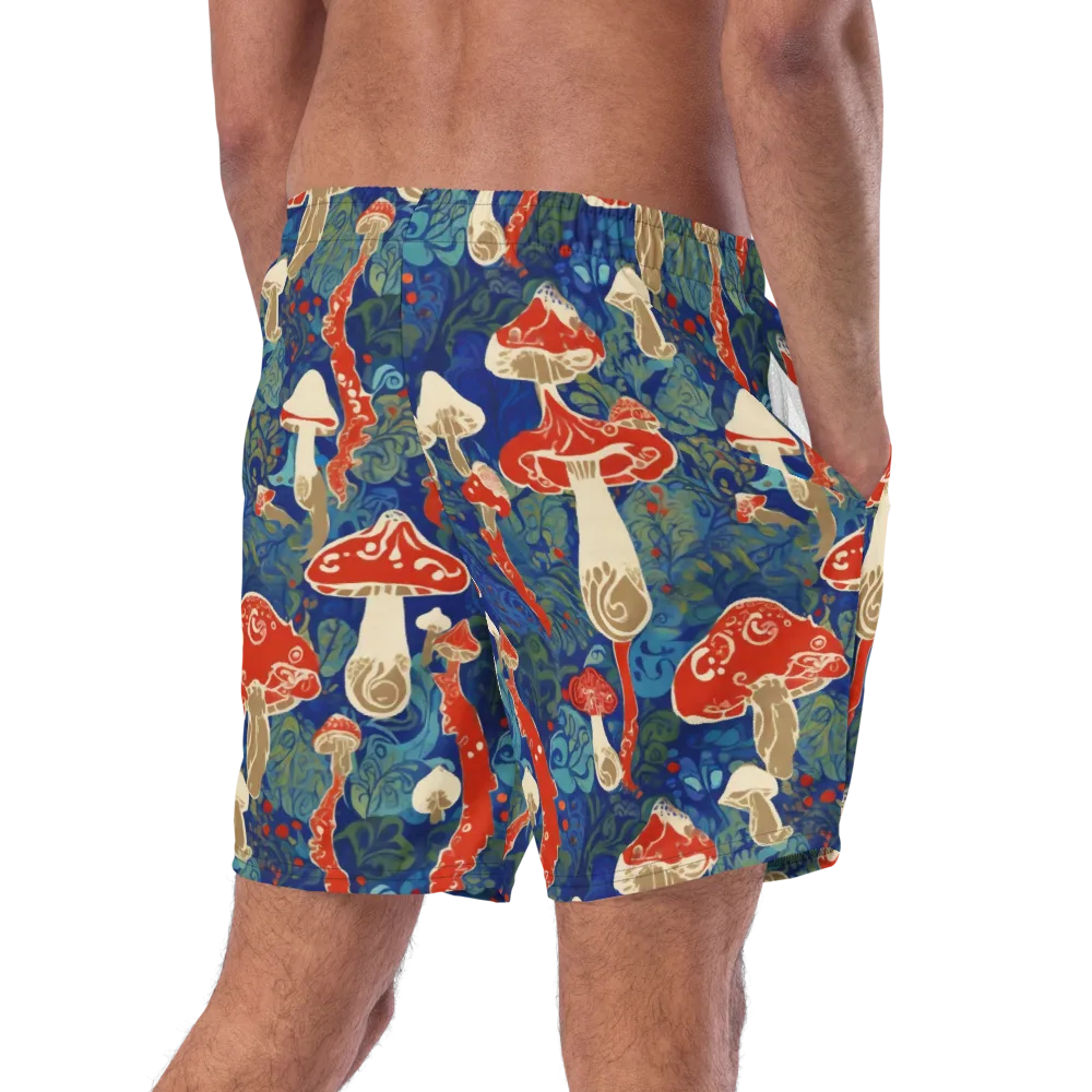 Scarlet Spore Garden on Swim Trunks — Right Back