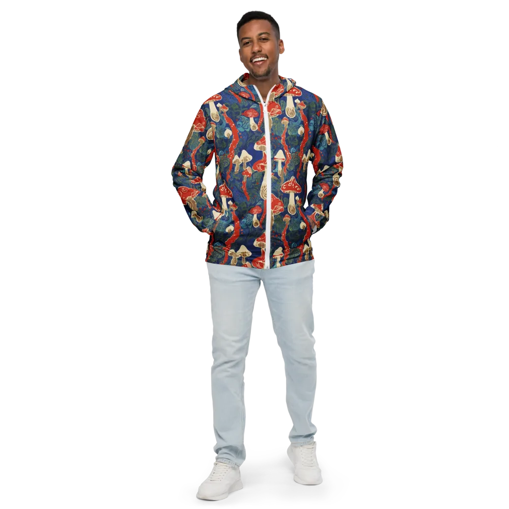 Scarlet Spore Garden on Men's Windbreaker — Front