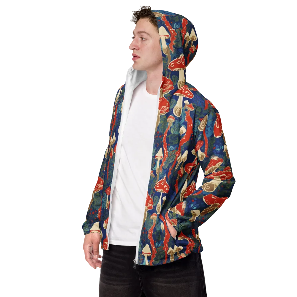 Scarlet Spore Garden on Men's Windbreaker — Left Front