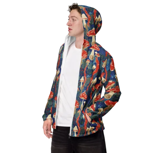 Scarlet Spore Garden on a Men's Windbreaker
