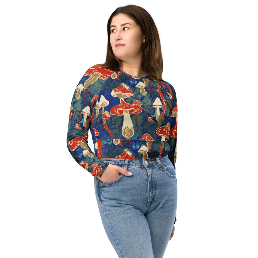 Scarlet Spore Garden on Long Sleeve Crop Top — Front