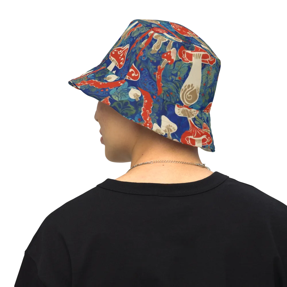 Scarlet Spore Garden on Reversible Bucket Hat — Back Inside