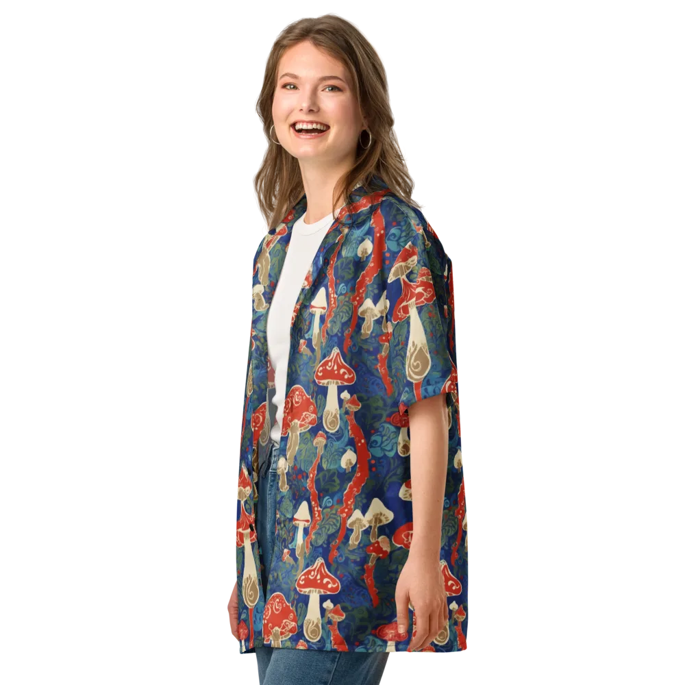 Scarlet Spore Garden on Button Shirt — Left Front