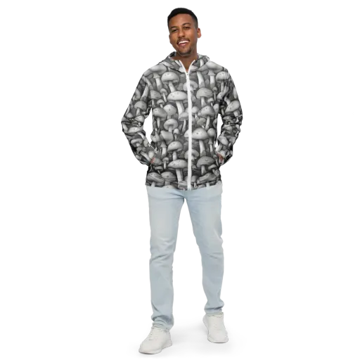 Silvercap Study on a Men's Windbreaker