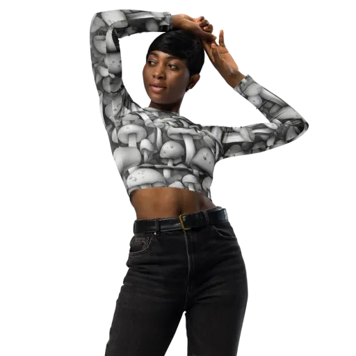 Silvercap Study on a Long Sleeve Crop Top