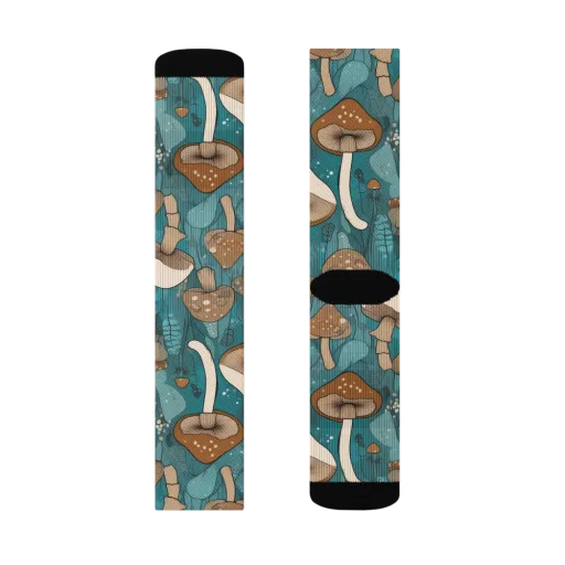 Teal Toadstool on a Socks