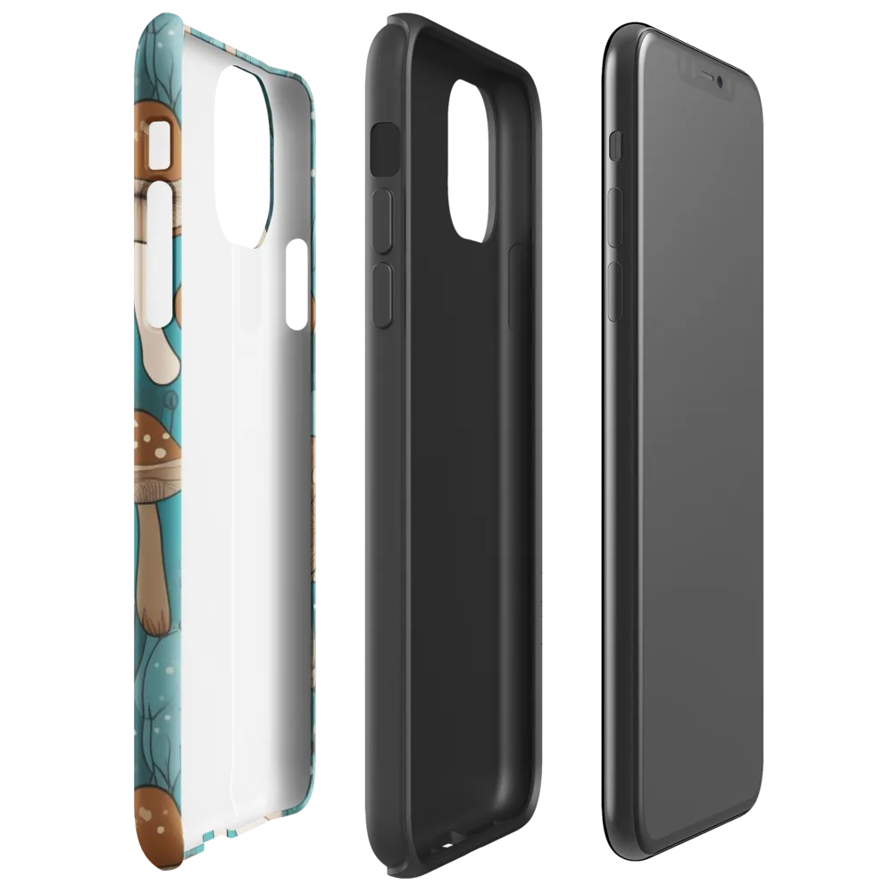 Teal Toadstool on Tough Case for iPhone® — Right