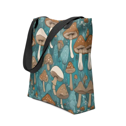 Teal Toadstool on a Tote Bag