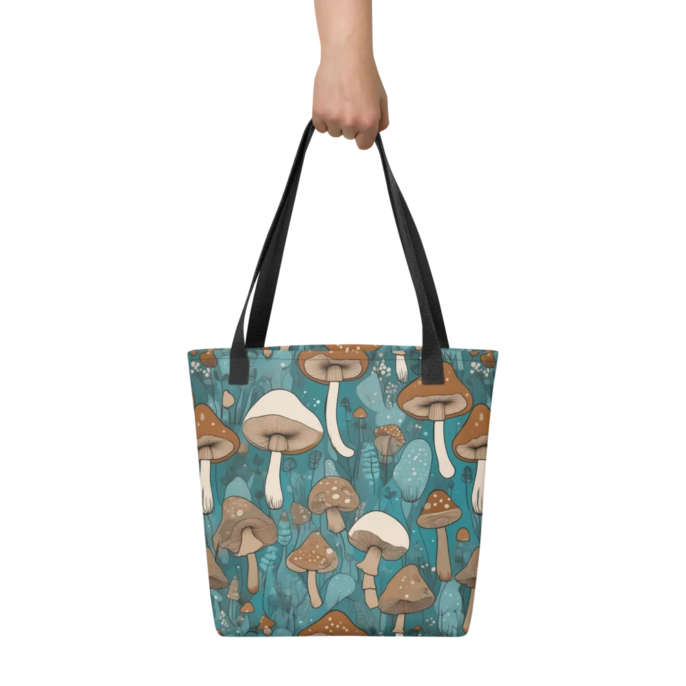 Teal Toadstool on Tote Bag — Front