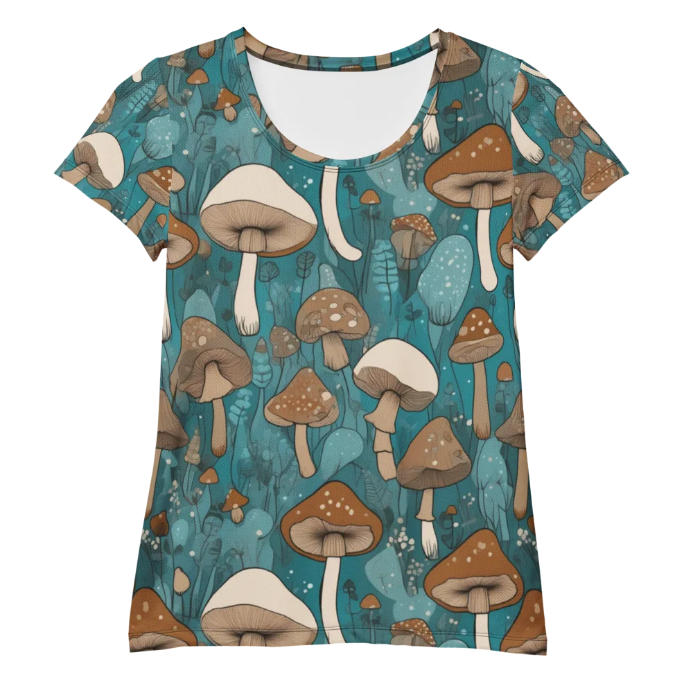 Teal Toadstool on Women's Athletic T-Shirt — Front