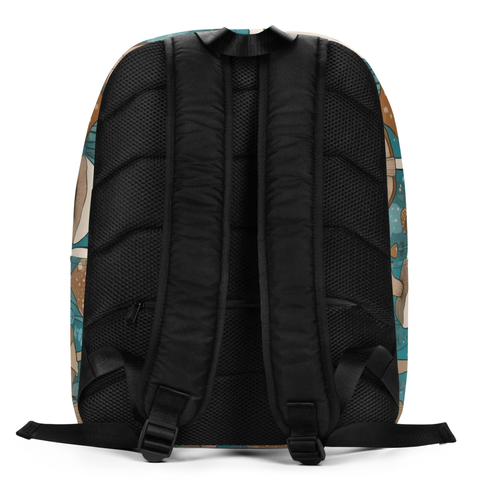 Teal Toadstool on Minimalist Backpack — Back