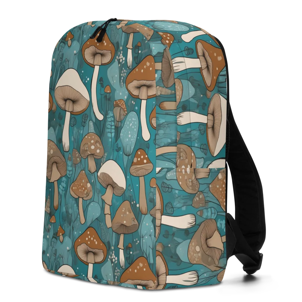 Teal Toadstool on Minimalist Backpack — Left