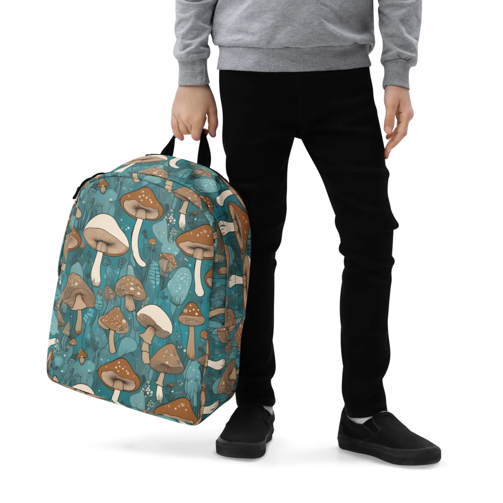 Teal Toadstool on Minimalist Backpack — Zoomed-in