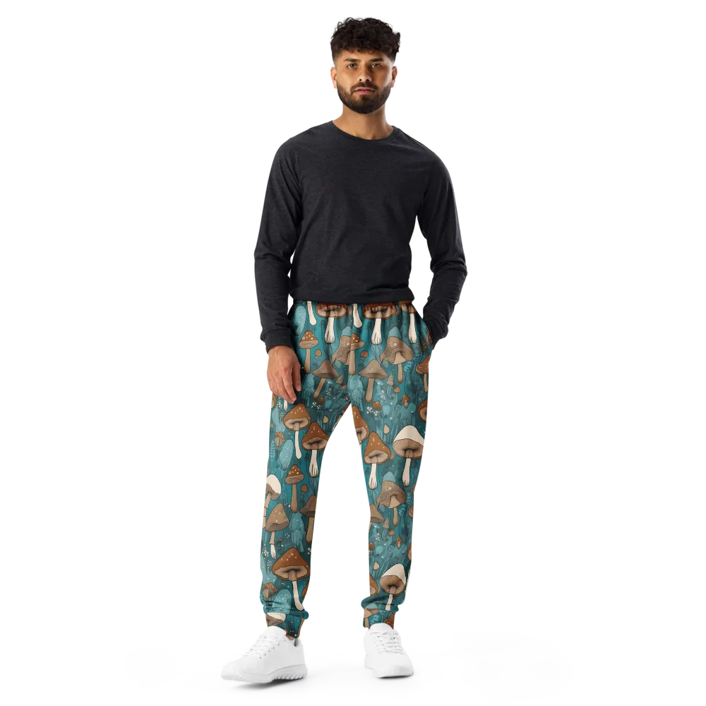 Teal Toadstool on Men's Joggers — Front