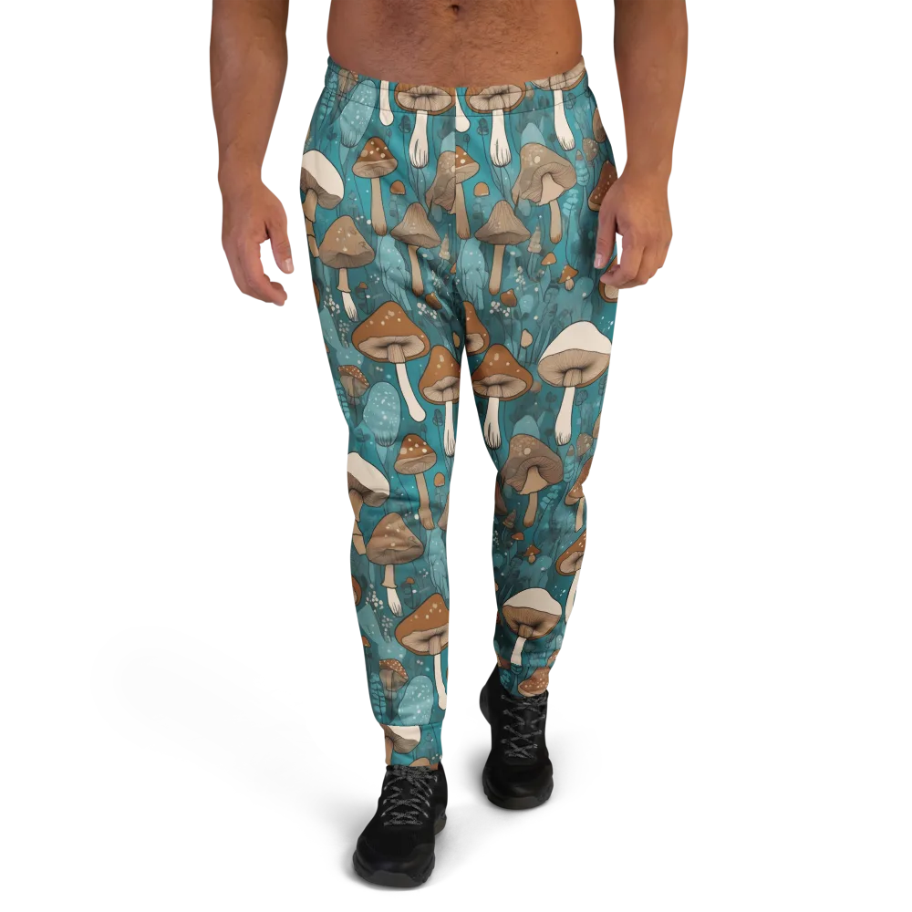 Teal Toadstool on Men's Joggers — Front