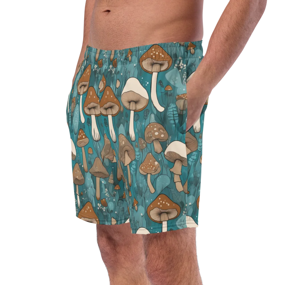 Teal Toadstool on Swim Trunks — Left Front