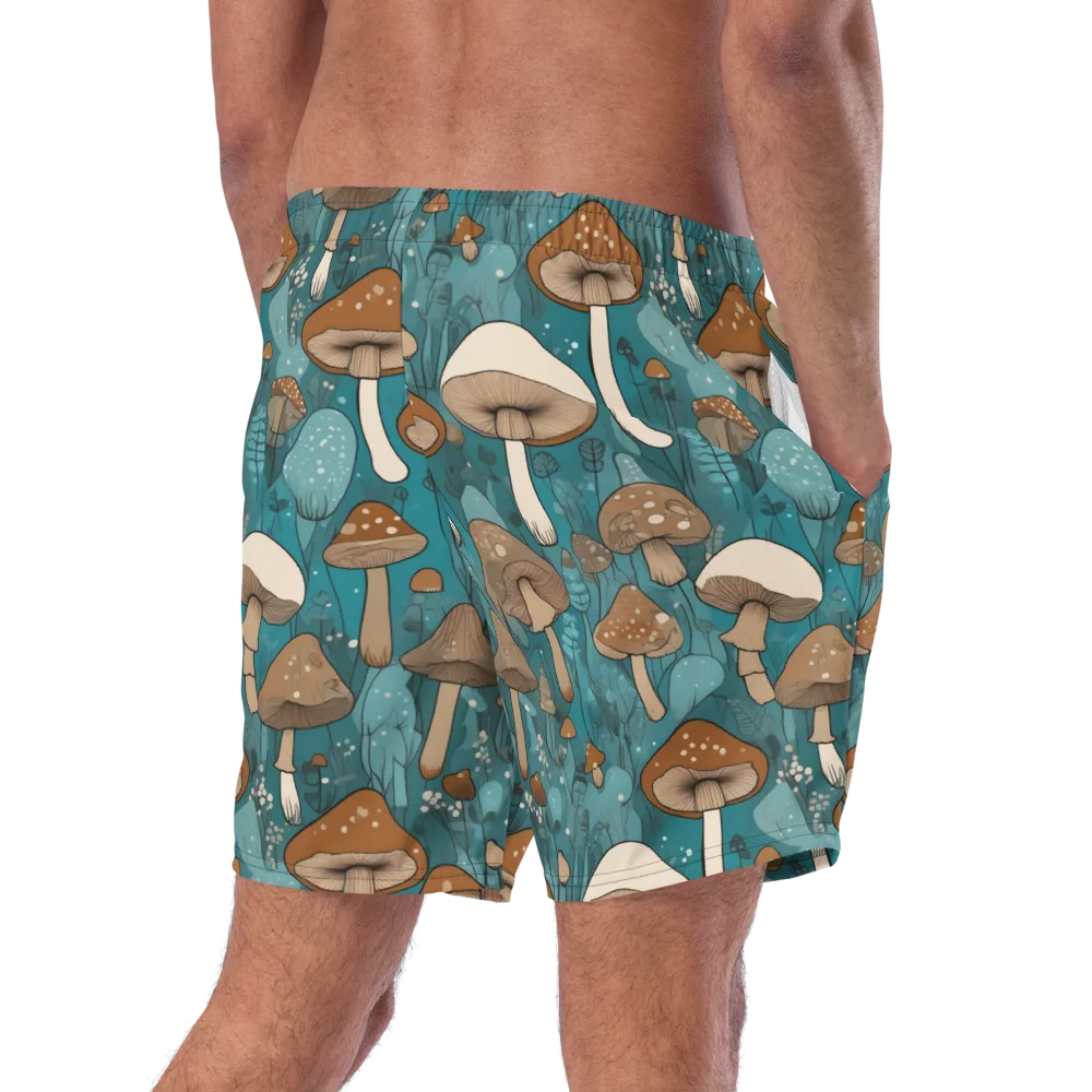 Teal Toadstool on Swim Trunks — Right Back