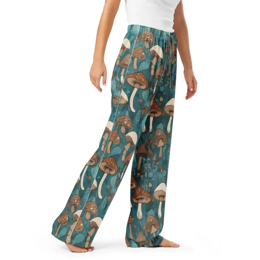 Teal Toadstool on a Women's Pajama Pants