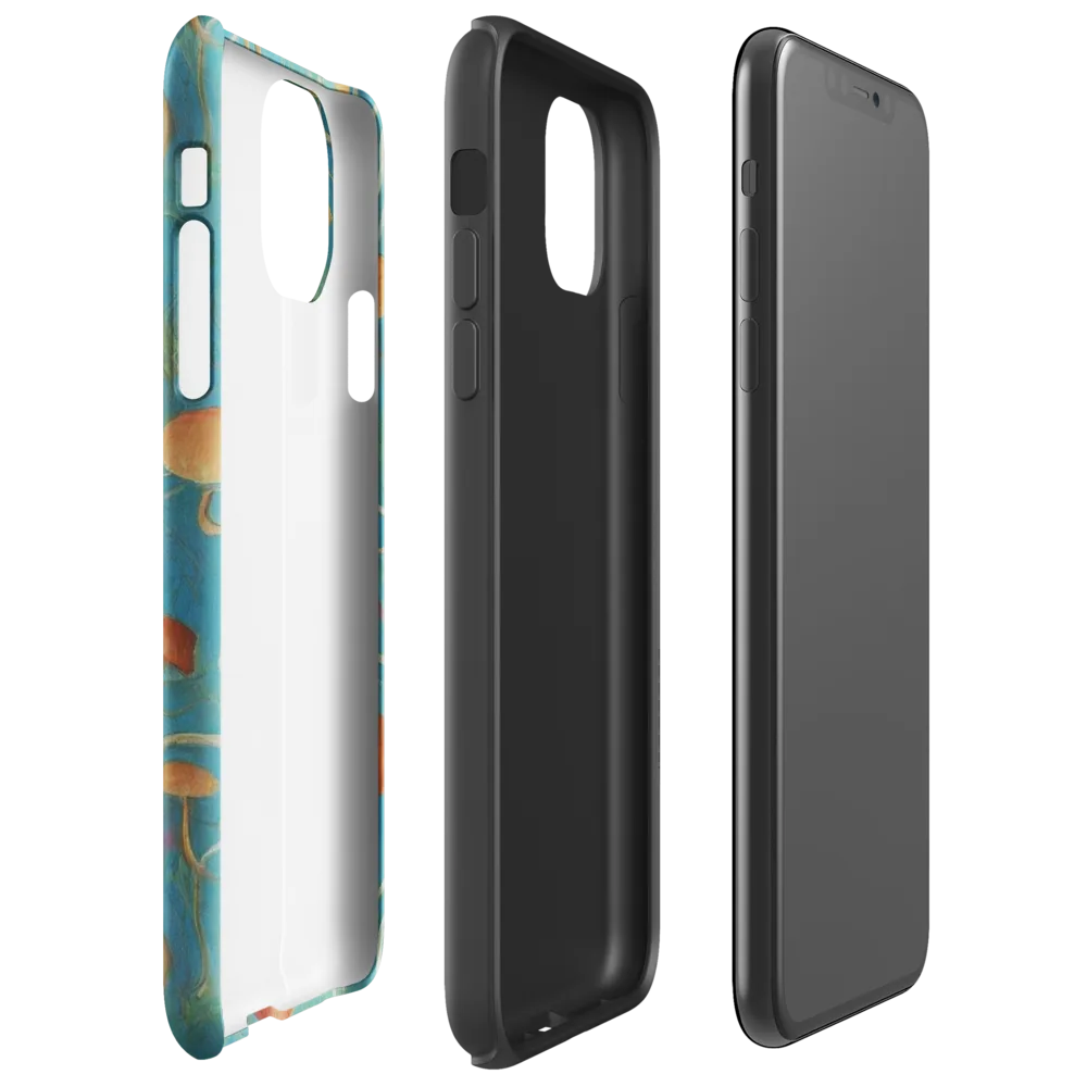 Azure Mushroom Meadow on Tough Case for iPhone® — Right