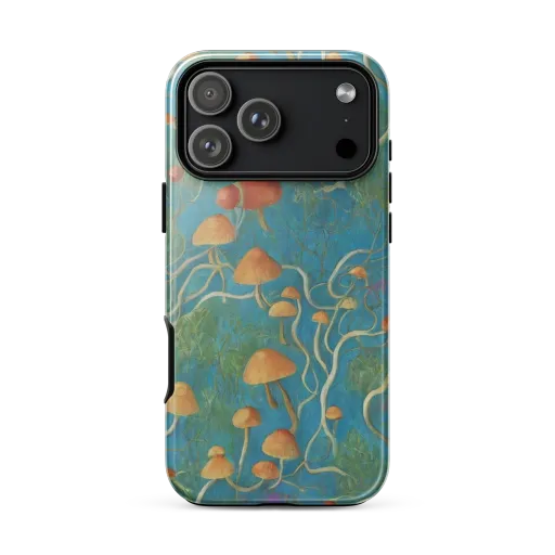 Azure Mushroom Meadow on a Tough Case for iPhone®