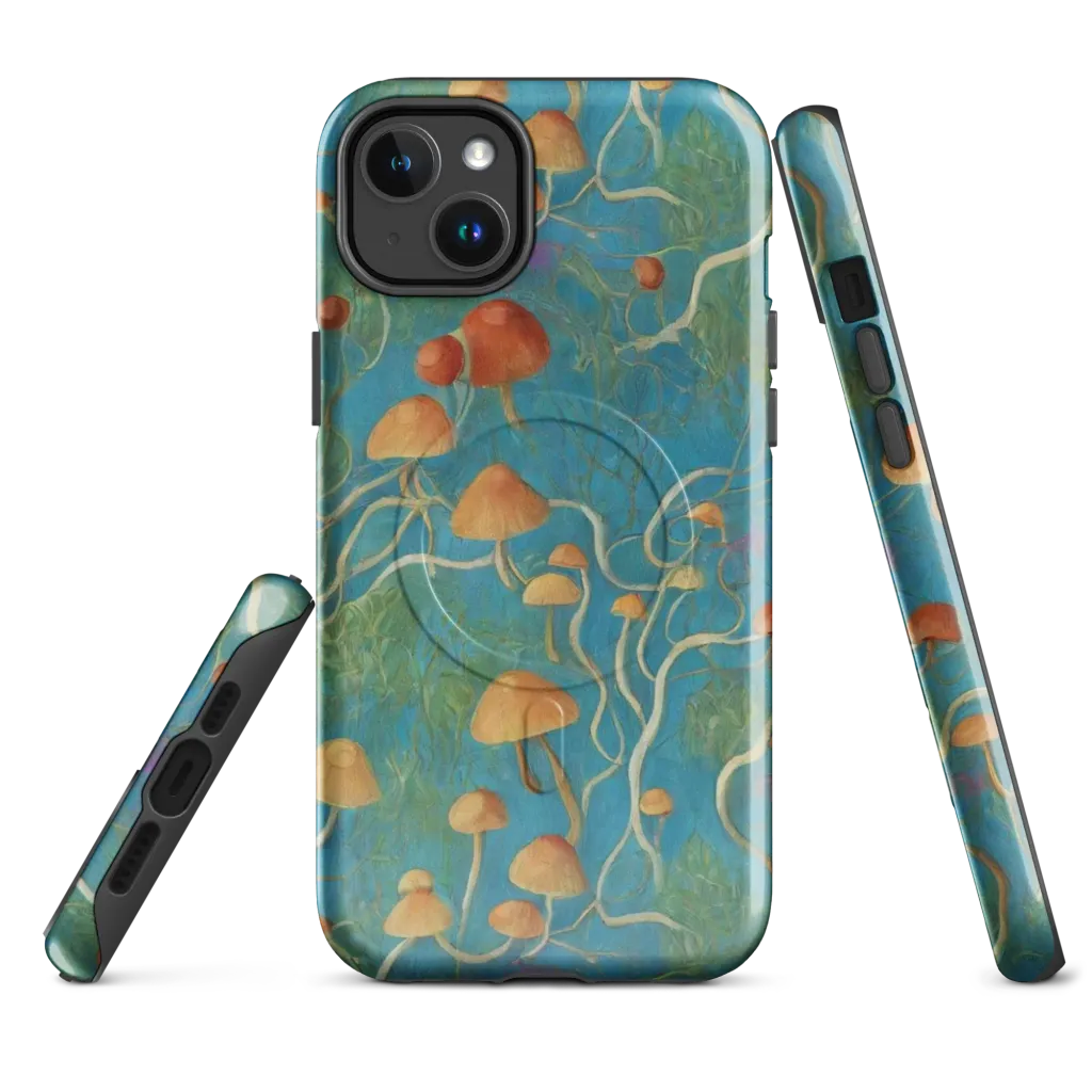 Azure Mushroom Meadow on MagSafe Tough Case for iPhone® — Front