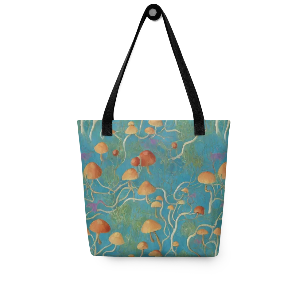 Azure Mushroom Meadow on Tote Bag — Front