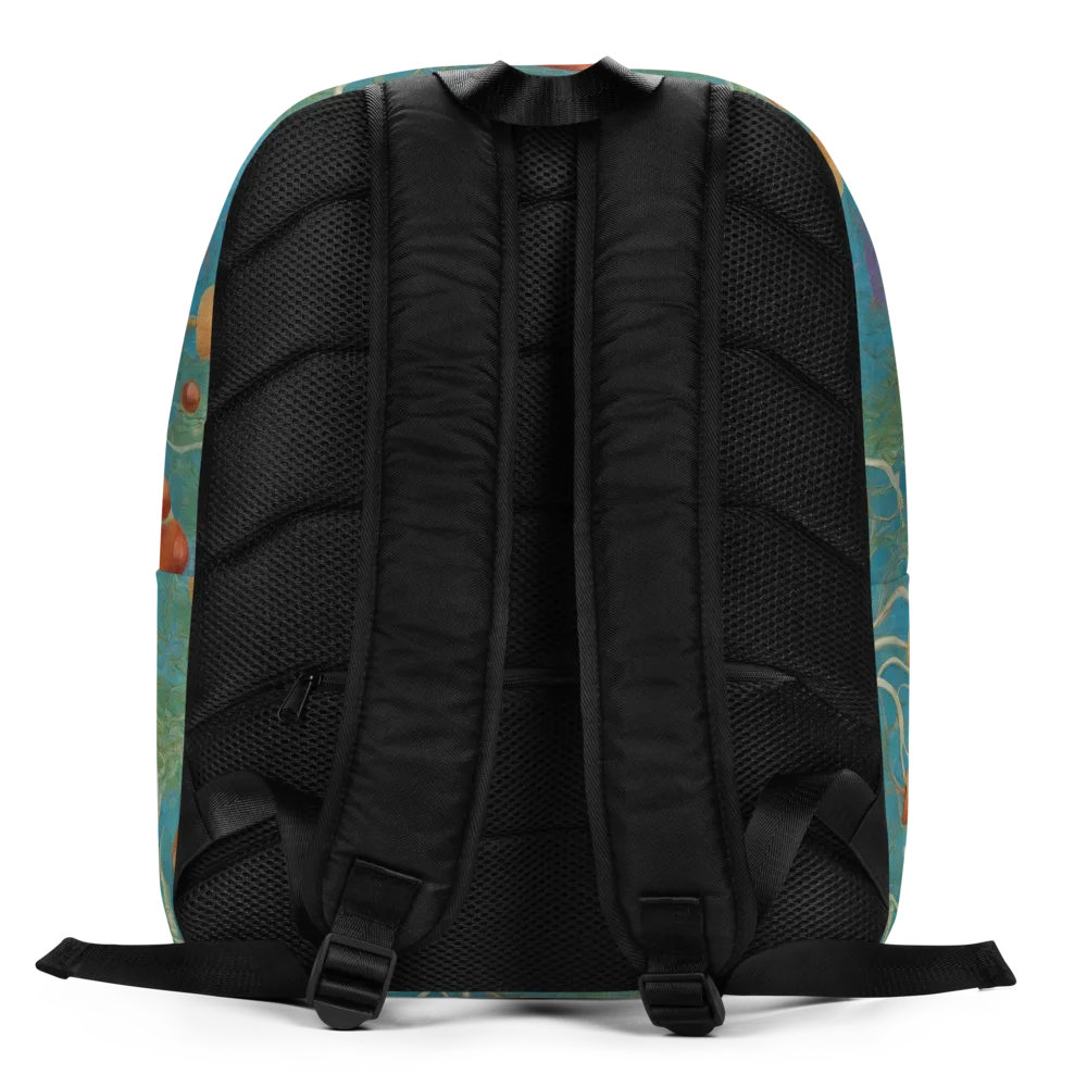 Azure Mushroom Meadow on Minimalist Backpack — Back