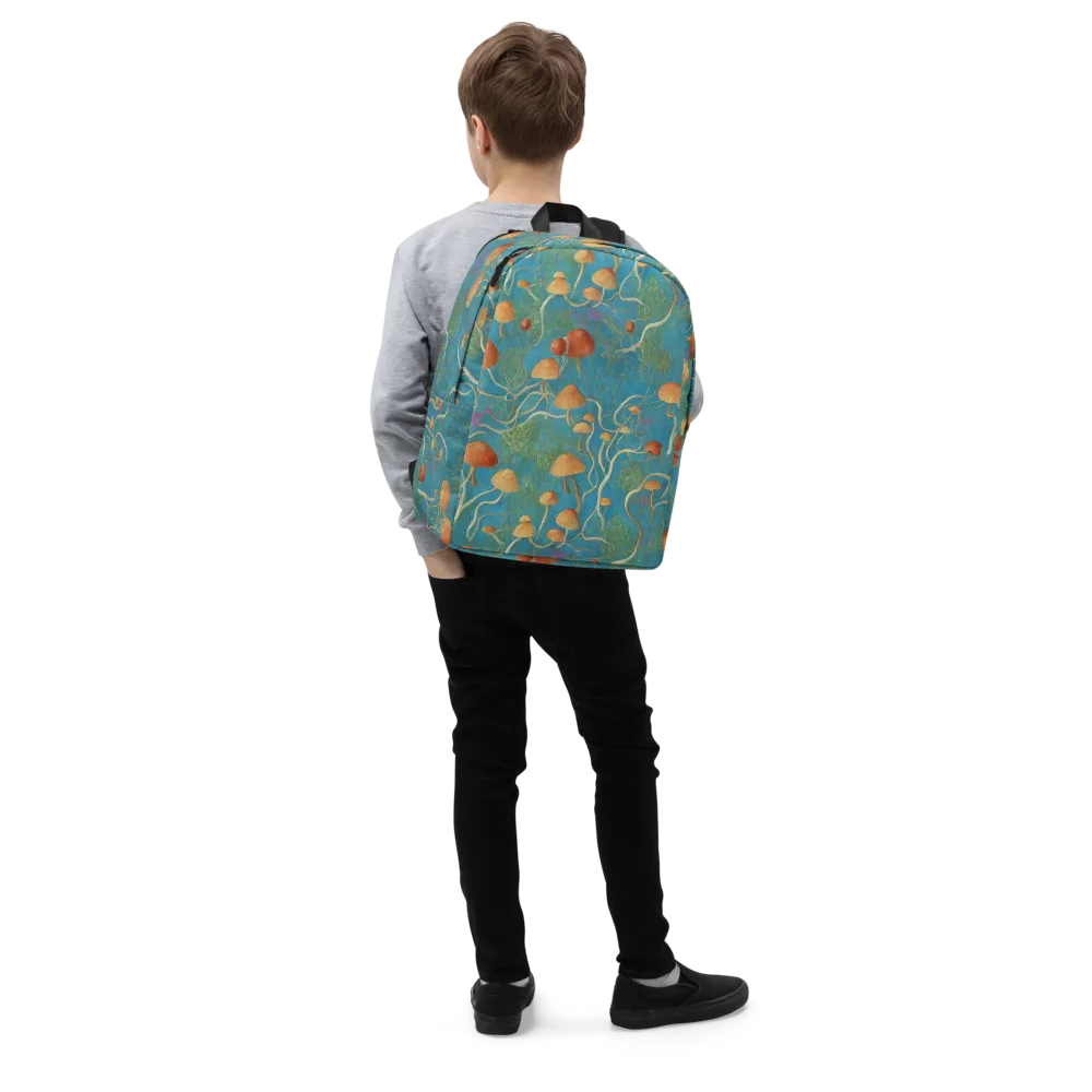 Azure Mushroom Meadow on Minimalist Backpack — Right Front