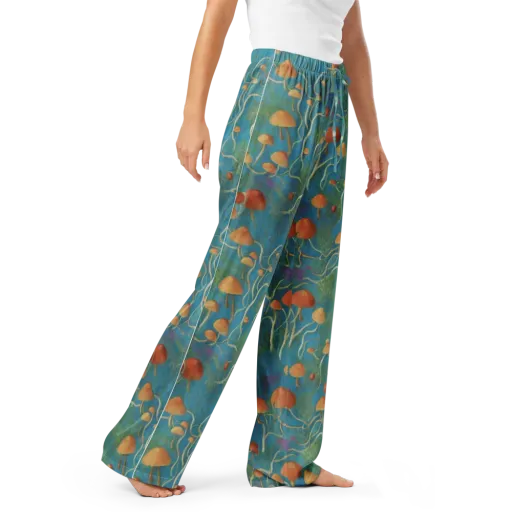 Azure Mushroom Meadow on a Women's Pajama Pants