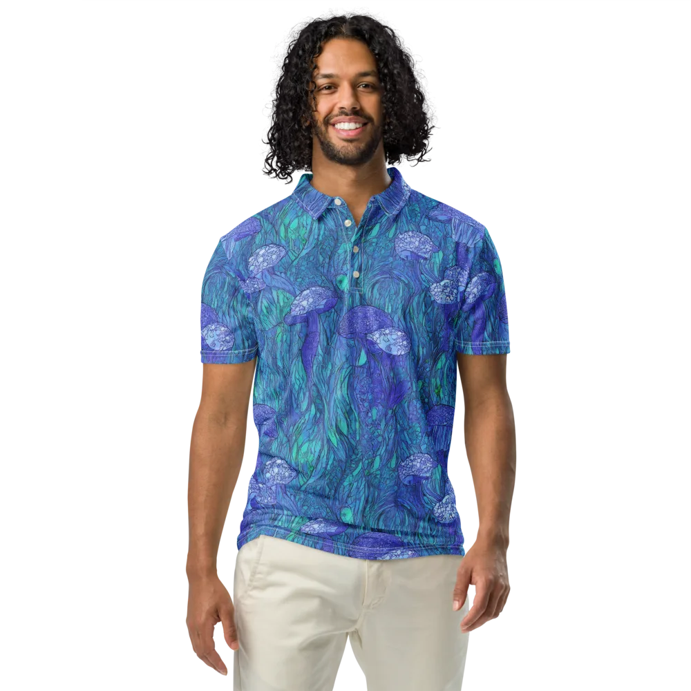 Mooncap Meadow on Men's Slim Fit Polo Shirt — Front