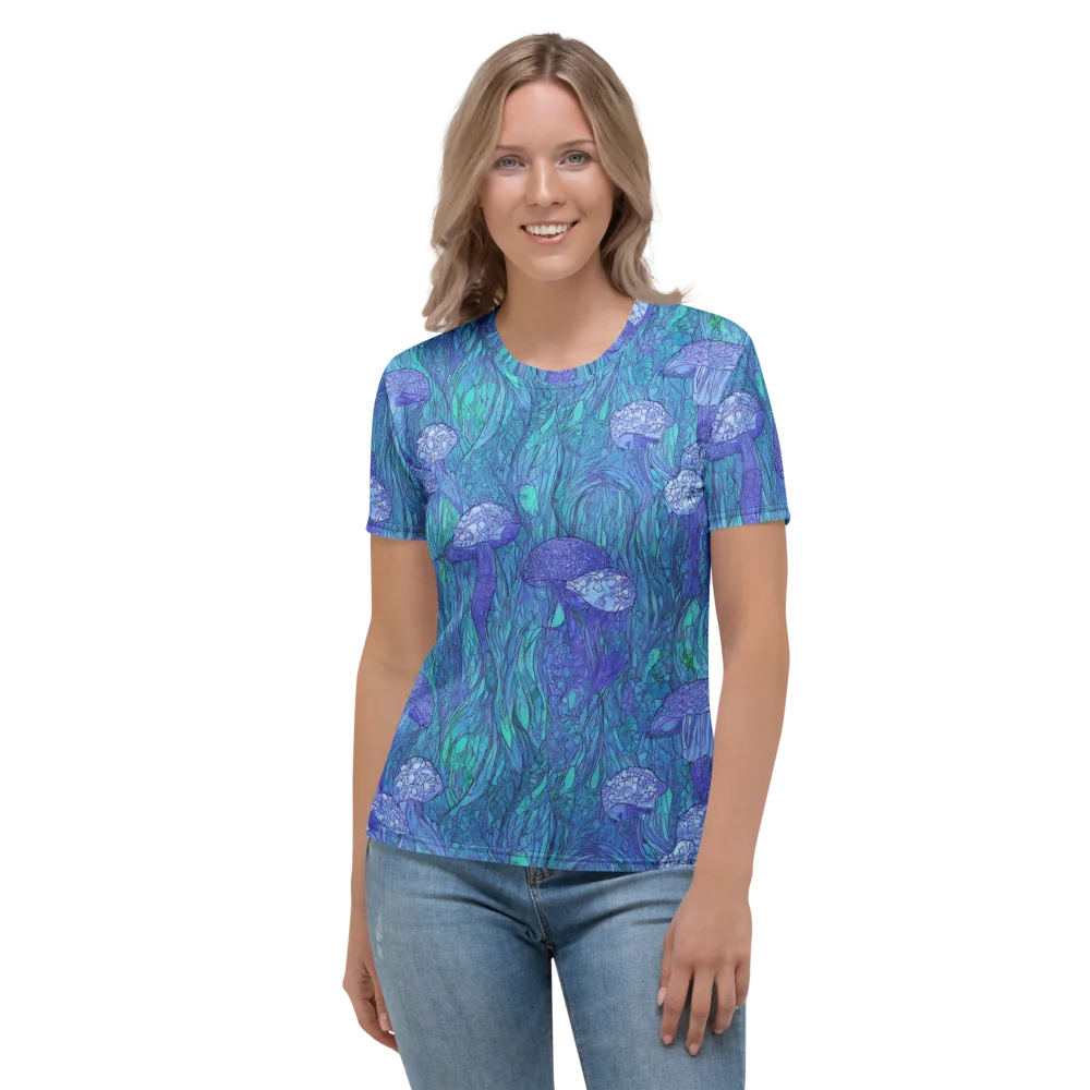 Mooncap Meadow on Women's Crew Neck T-Shirt — Front