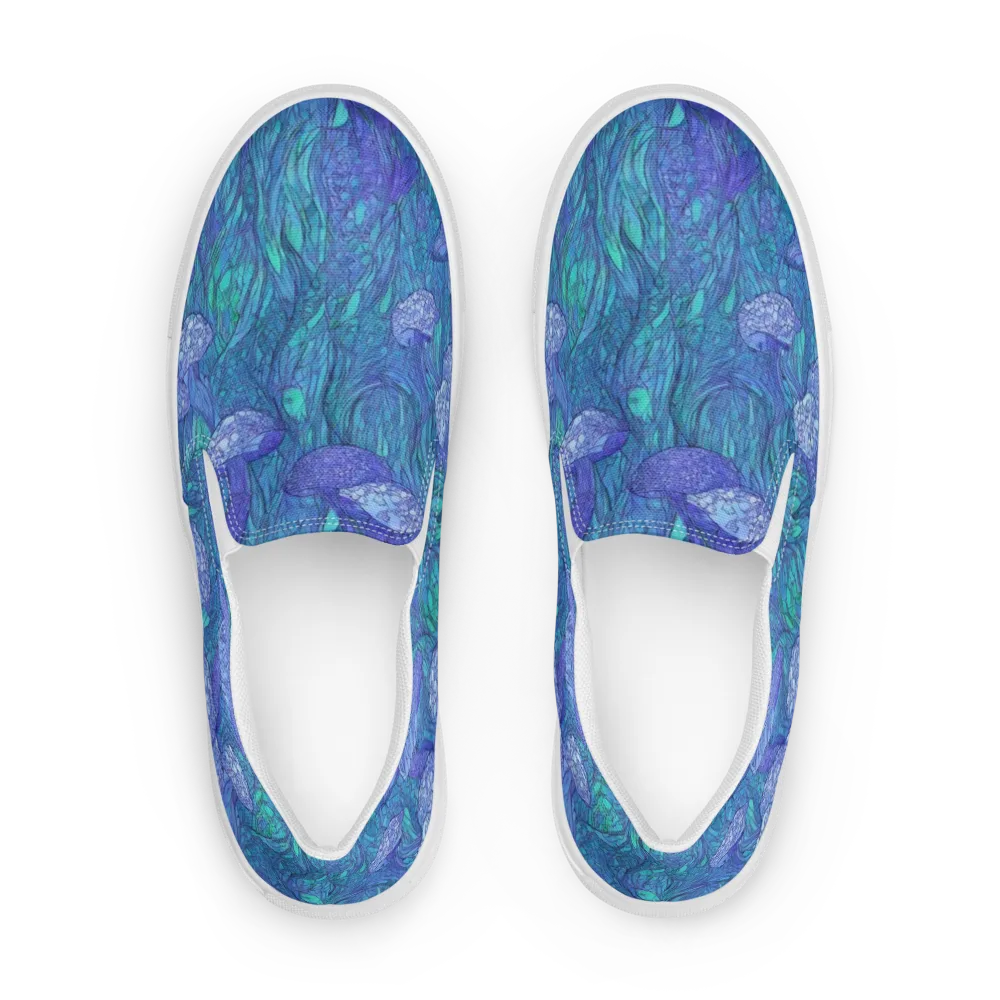 Mooncap Meadow on Men's Slip-On Canvas Shoes — Front